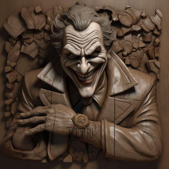 Joker Sketchfab 2 stl model for CNC